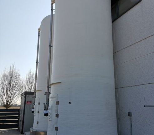 Silos adibiti allo stoccaggio della farina.